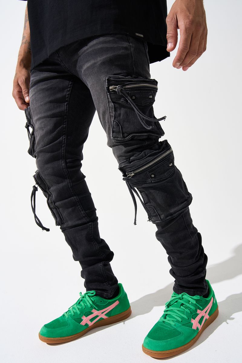 Serenede poppy cargo fitted denims