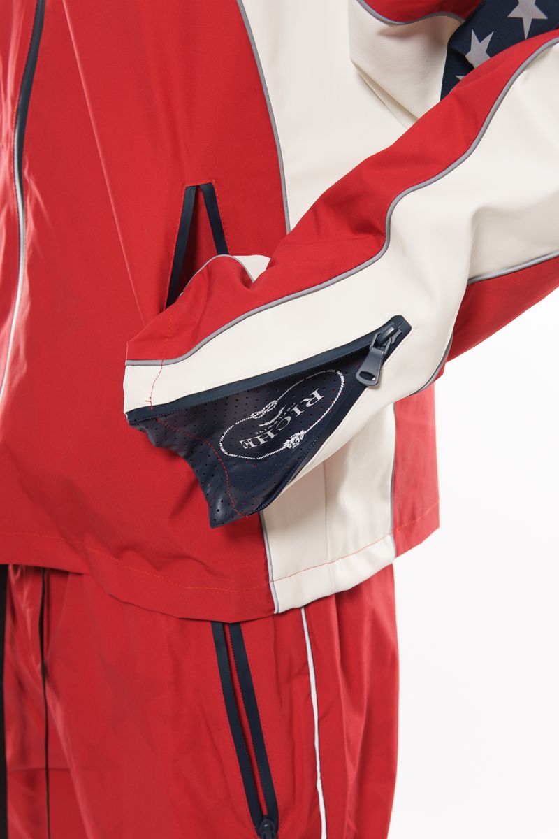 Vieriche red studded nylon jacket