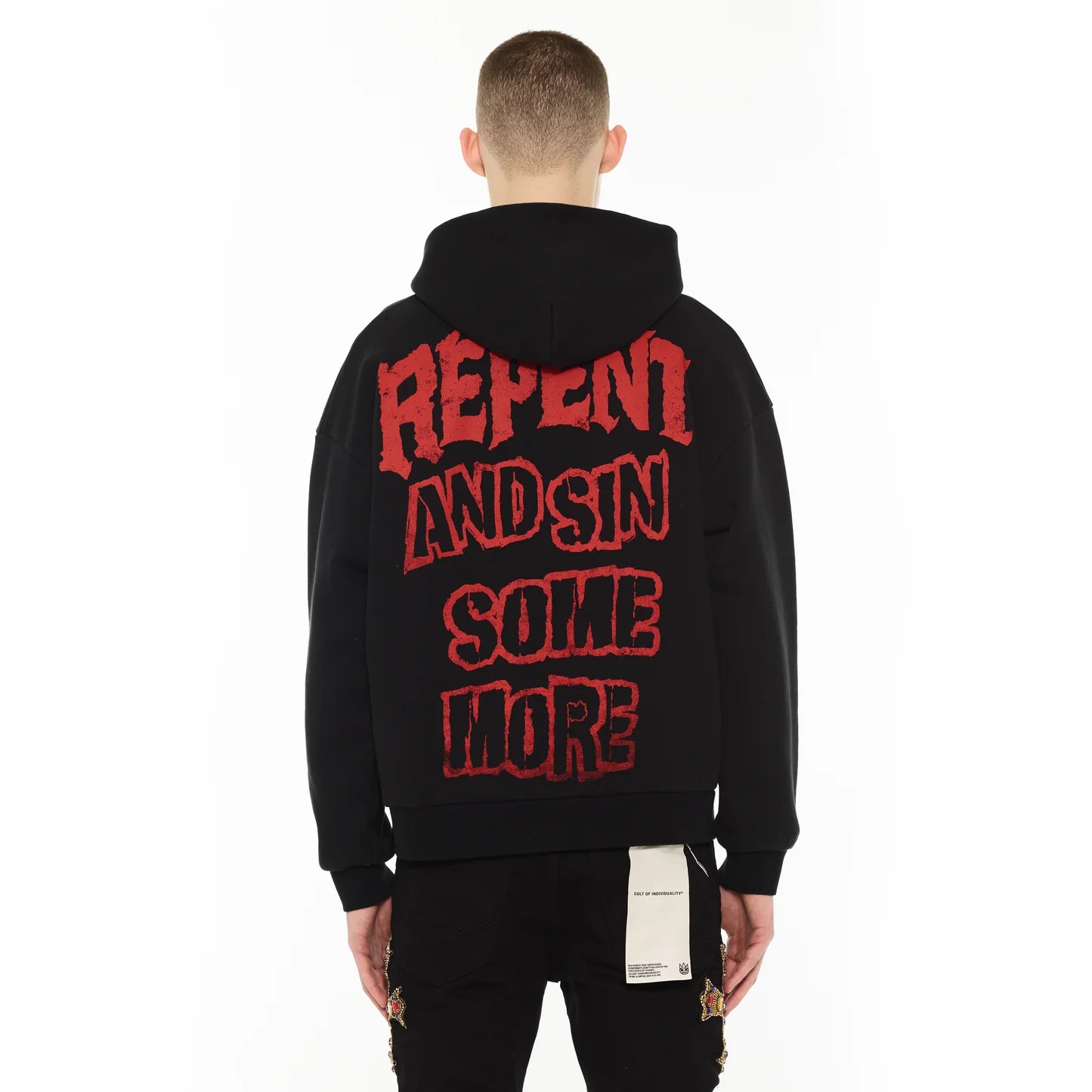 Cult blk novelty repent hoodie