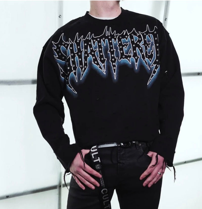 Shattered blk logo sweater