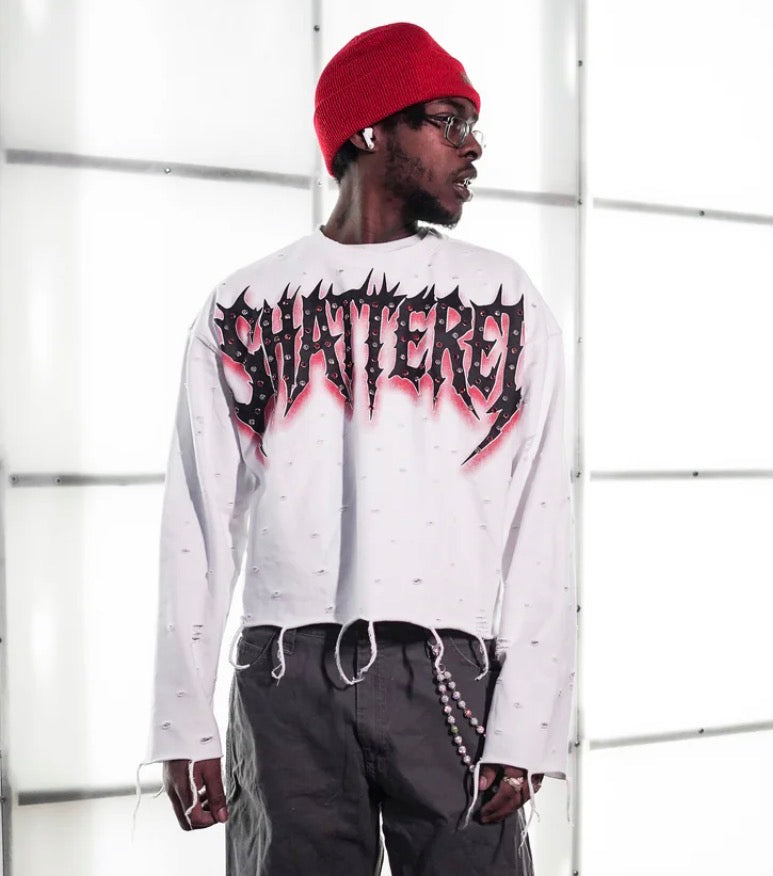 Shattered wht logo sweater