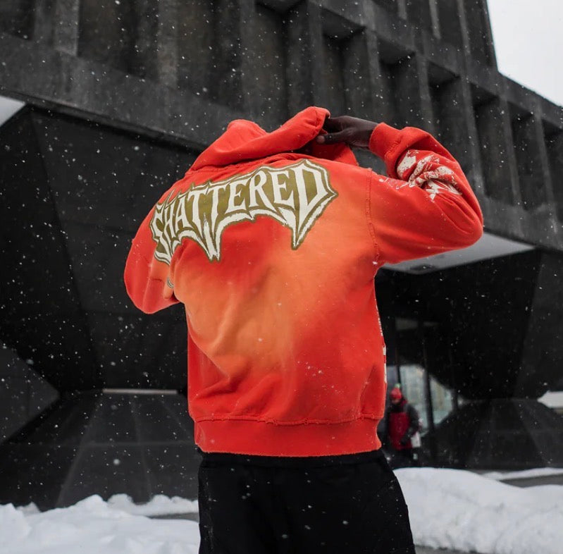 Shattered orng feeling hoodie