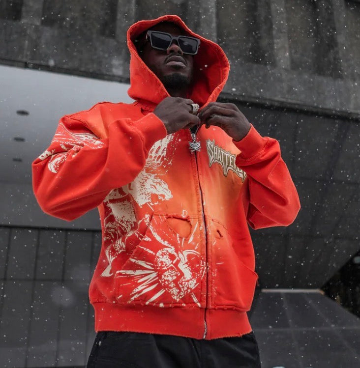 Shattered orng feeling hoodie