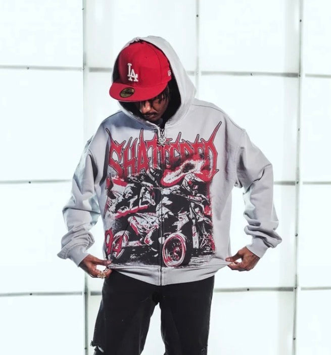 Shattered gry sport club hoodie