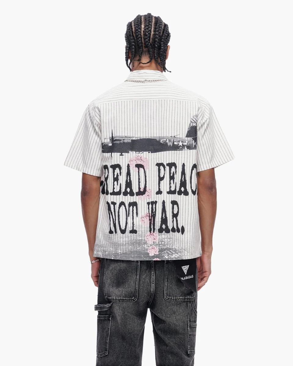 valabasas wht lined flower shirt