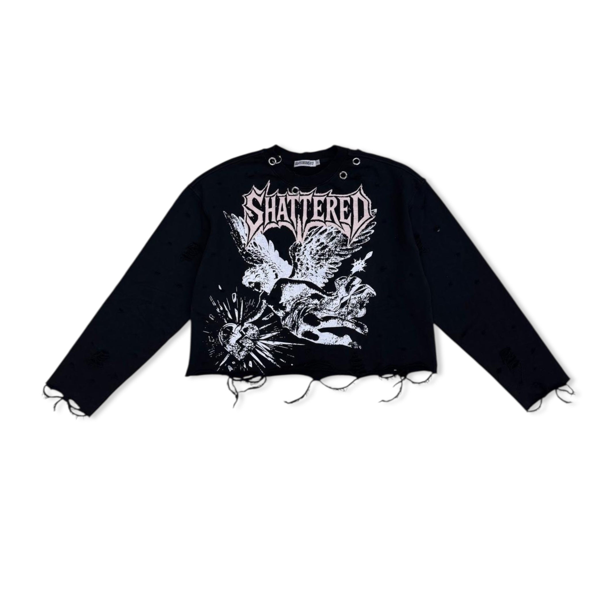 Shattered blk angel sweater