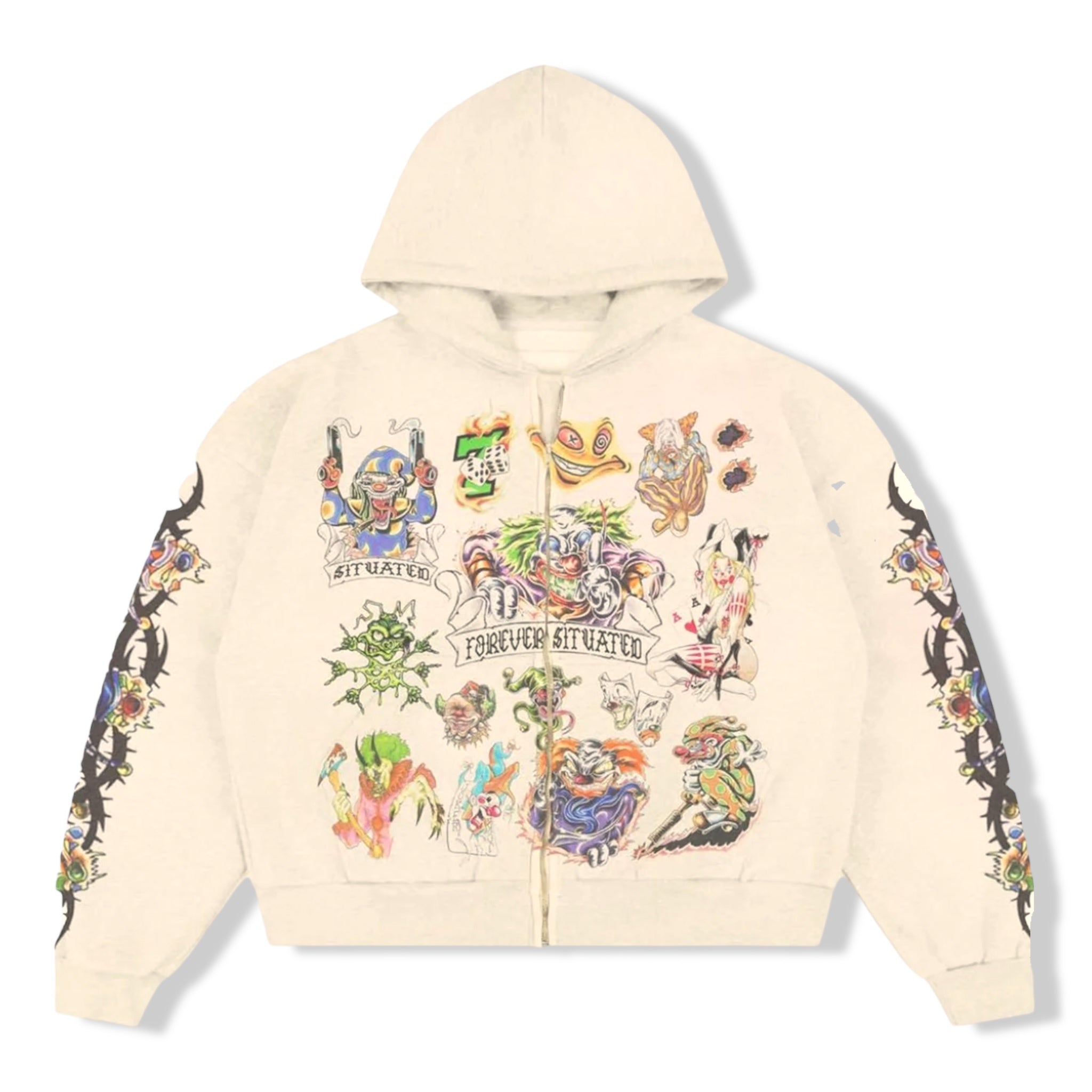 Foreversit cream clown hoodie