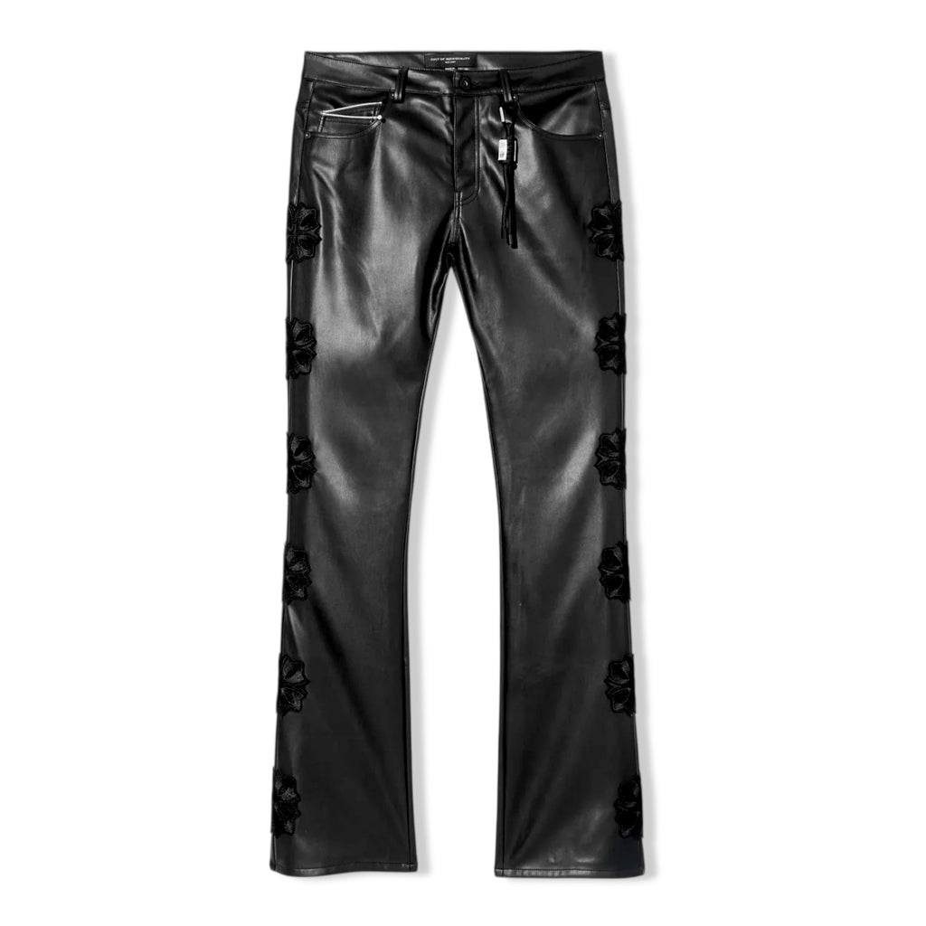 Cult black faux leather bootcut