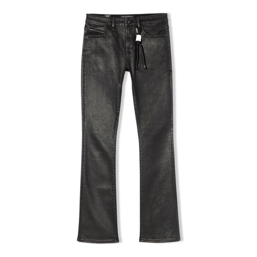 Cult black coated bootcut denims