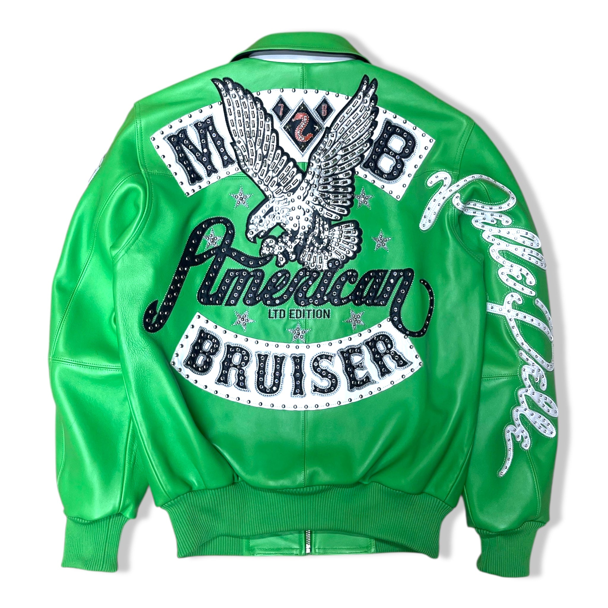 Pelle green bruiser leather jacket