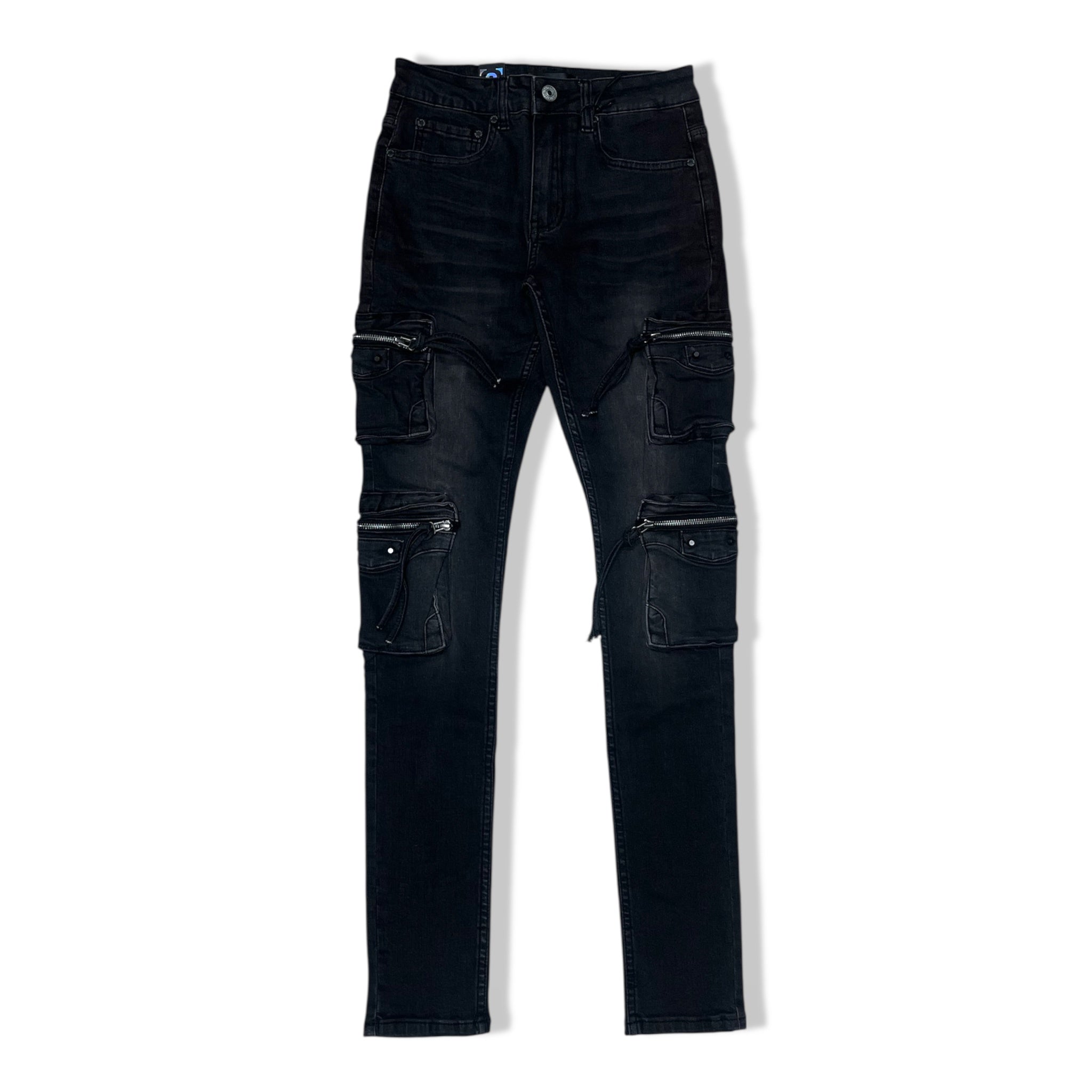Serenede poppy cargo fitted denims