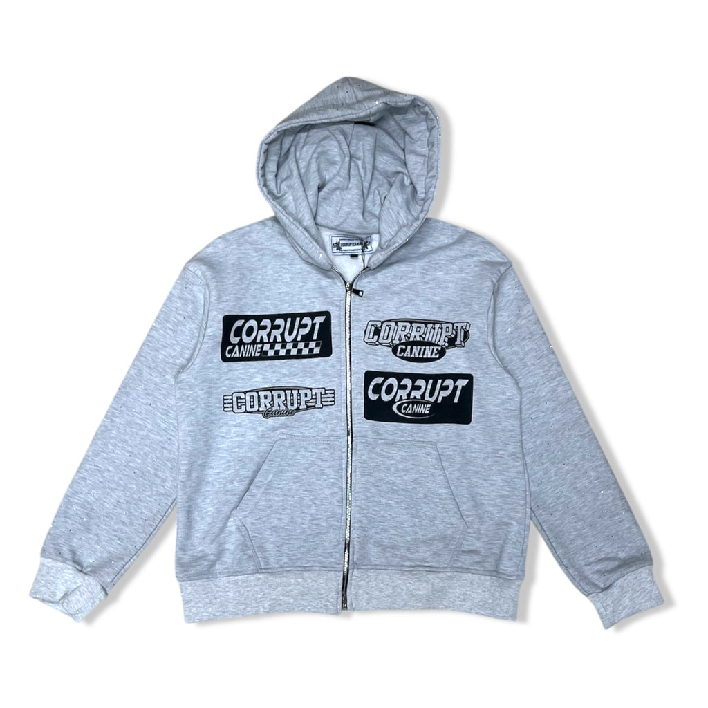 Corruptk gry studded hoodie