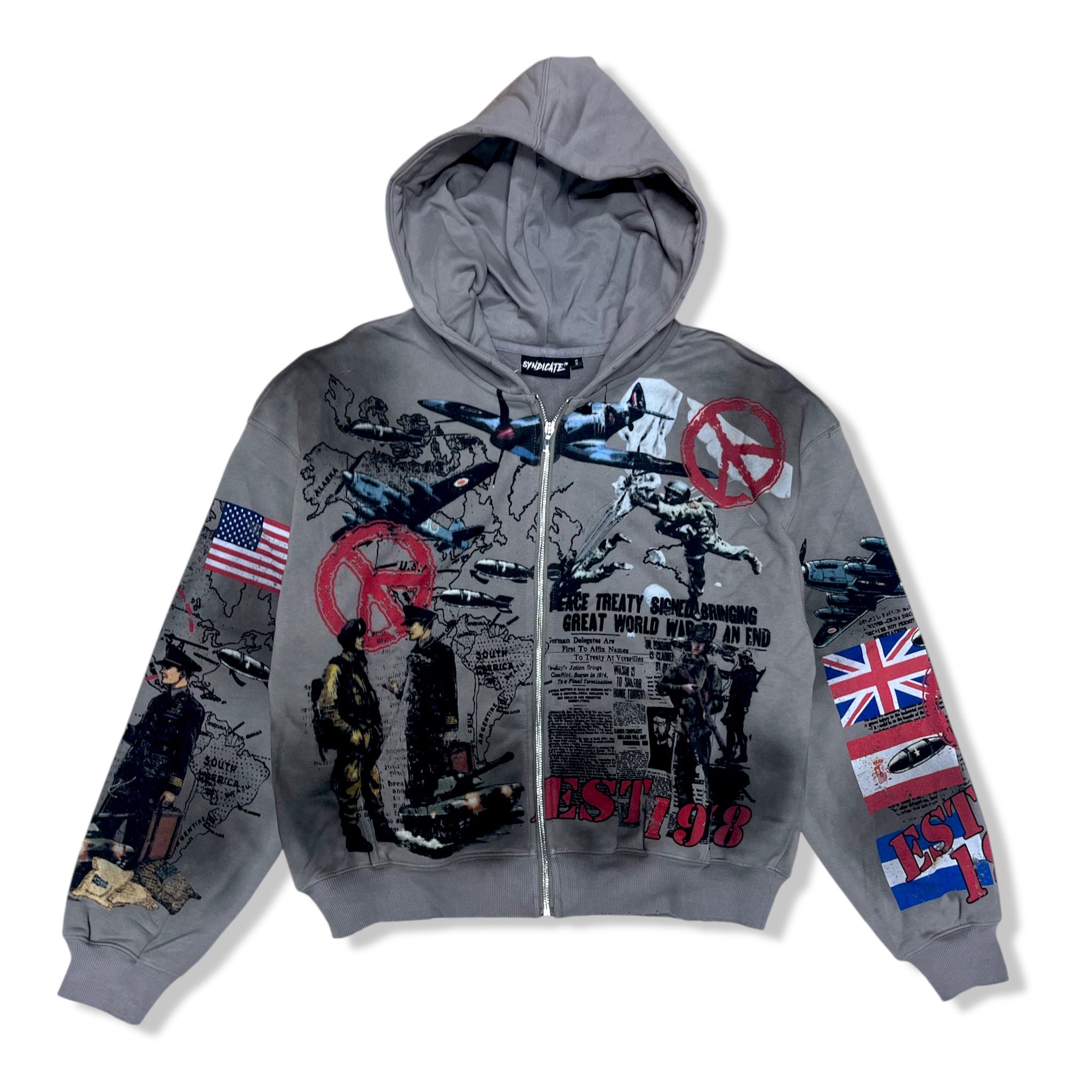 Syndicate gry peace hoodie