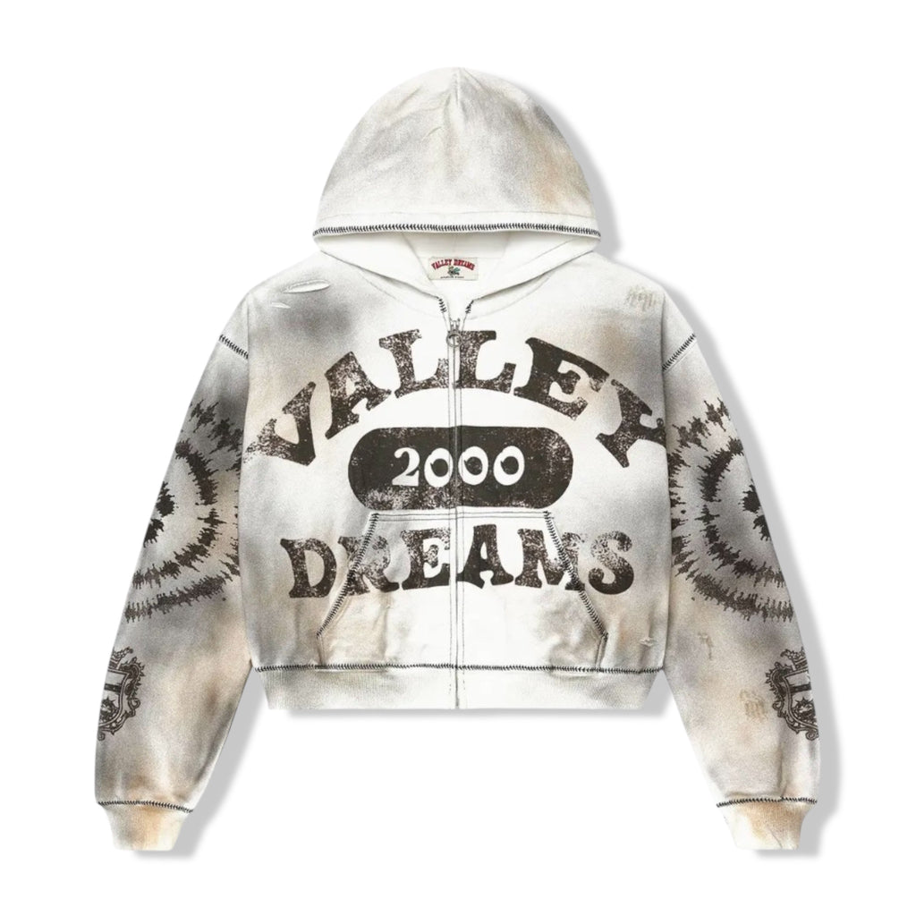 Vale drk wht spiral hoodie