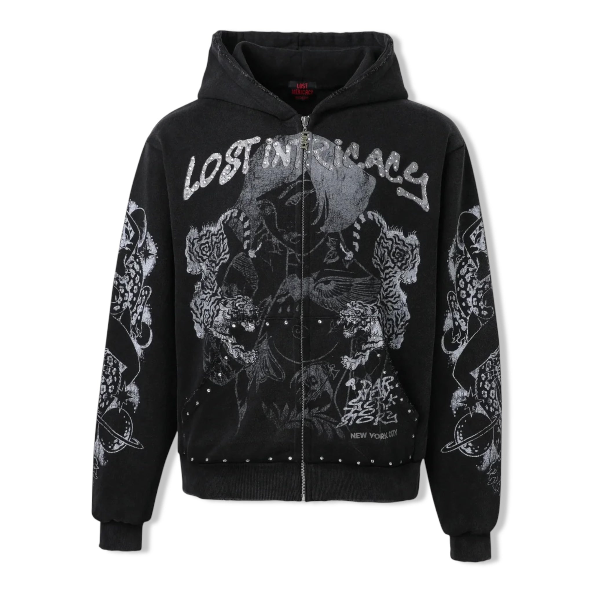 Lostintric blk twin tiger hoodie