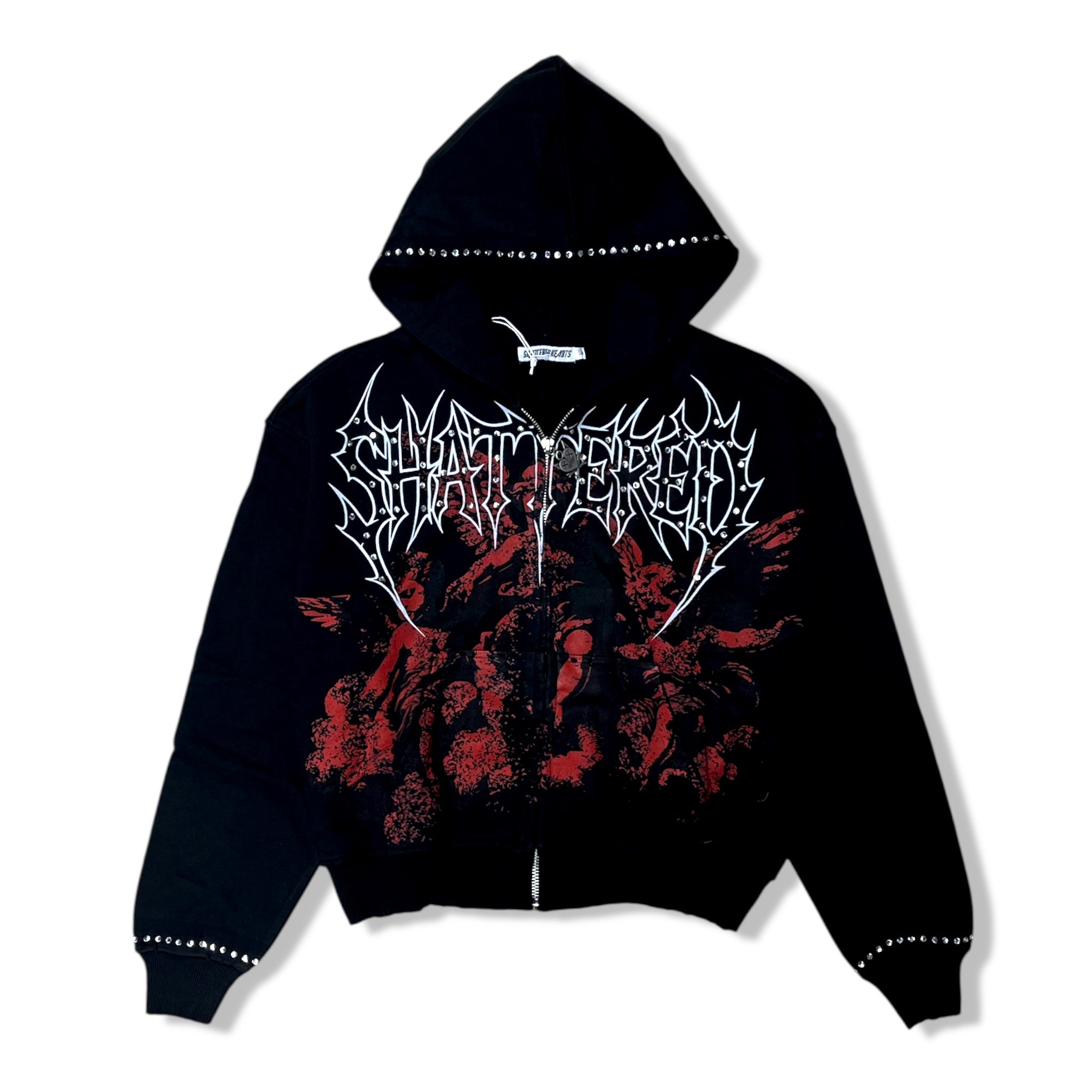 Shattered blk angels hoodie