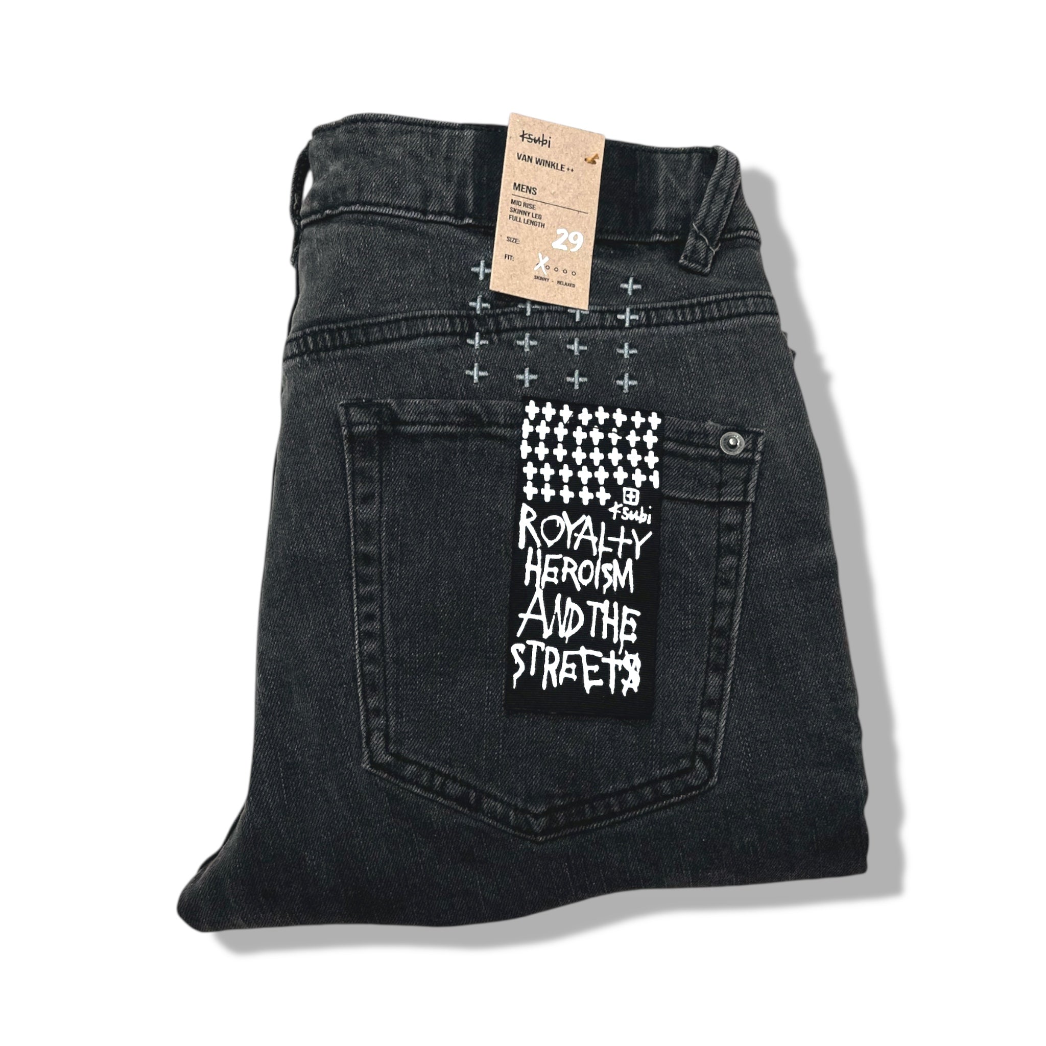 Ksubi drk gry plain denims