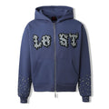 lostintric blu patch hoodie
