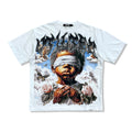 vtilted wht blinded shirt