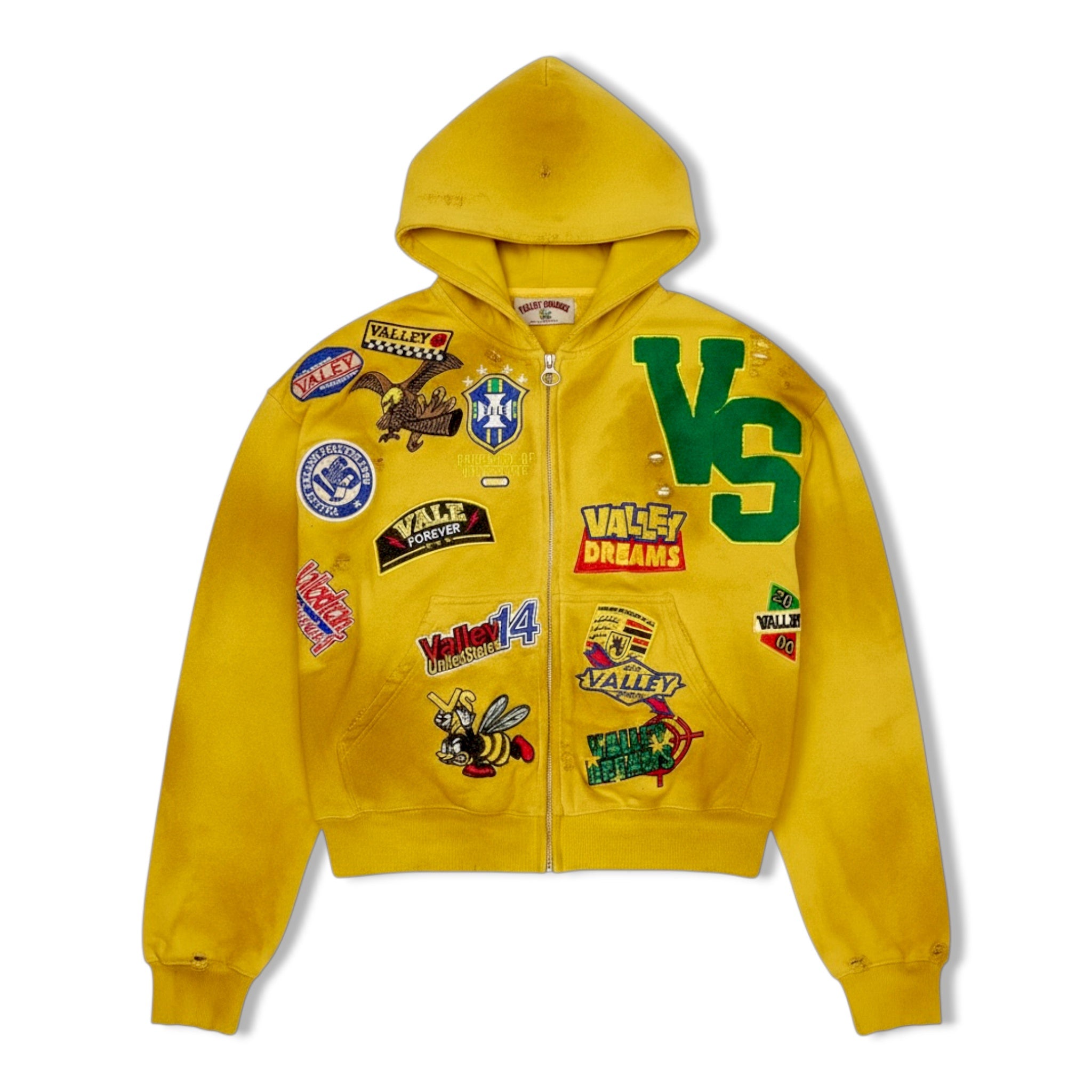 vale yellow doodle hoodie