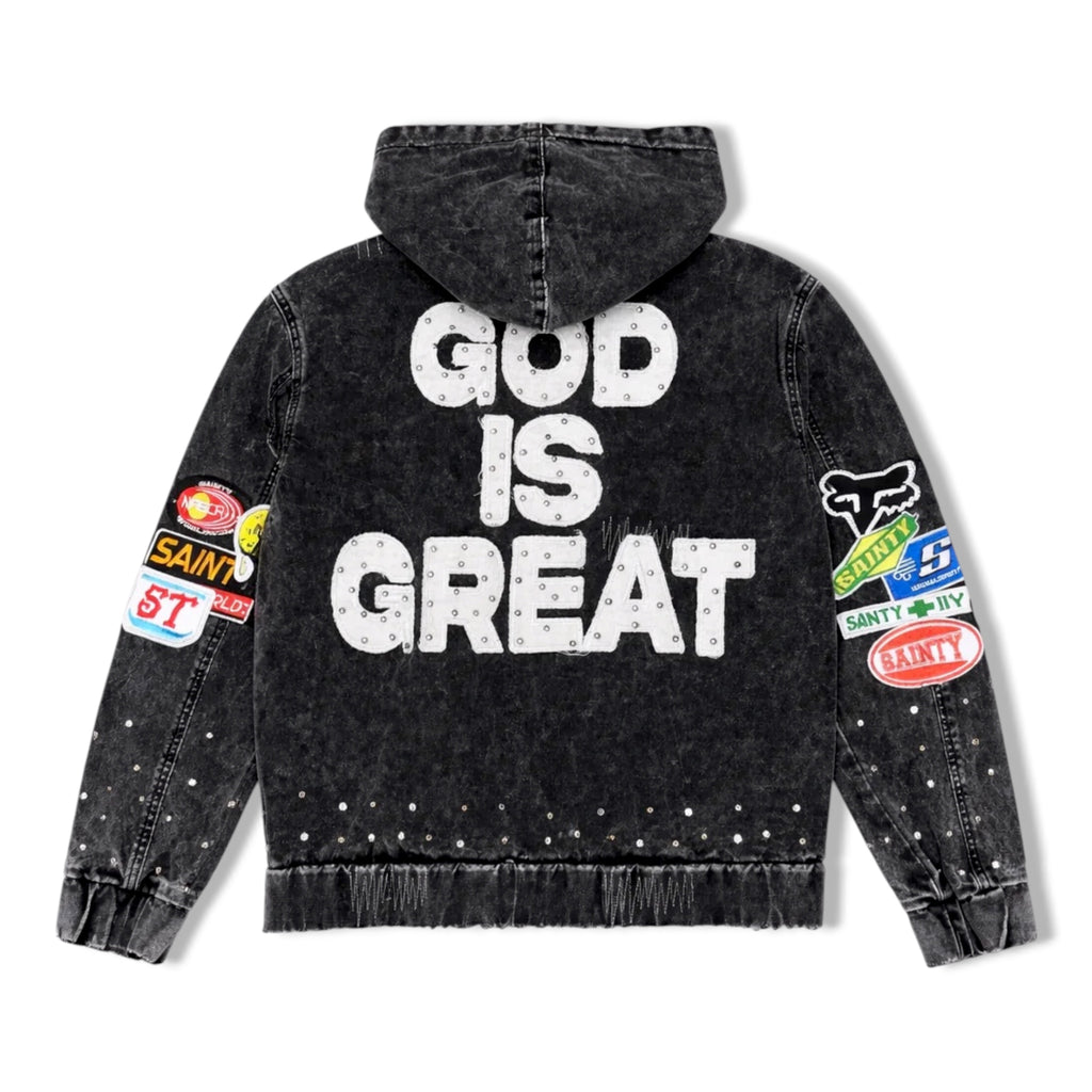 pltx blk sanity denim jacket