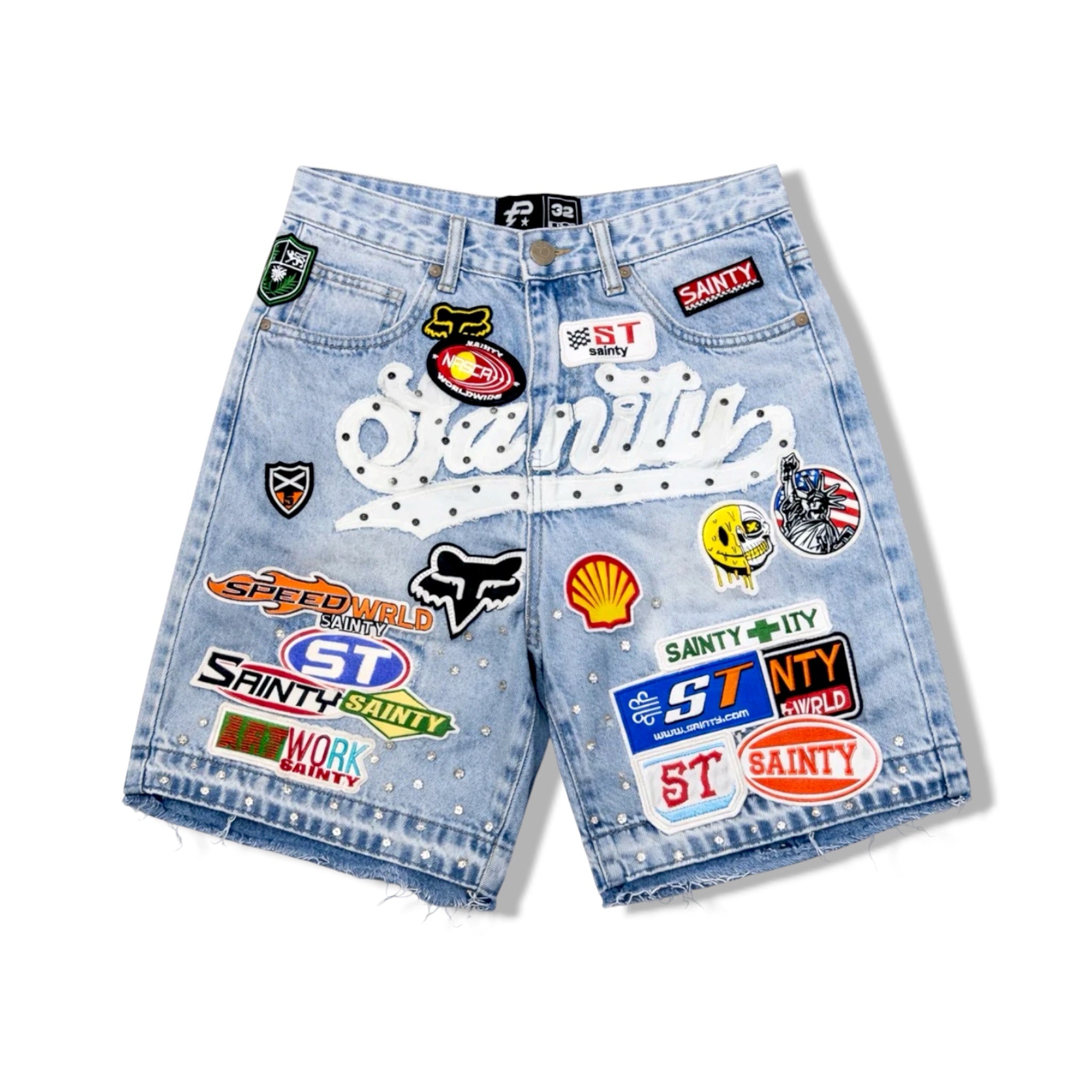 pltx blu sanity denim shorts