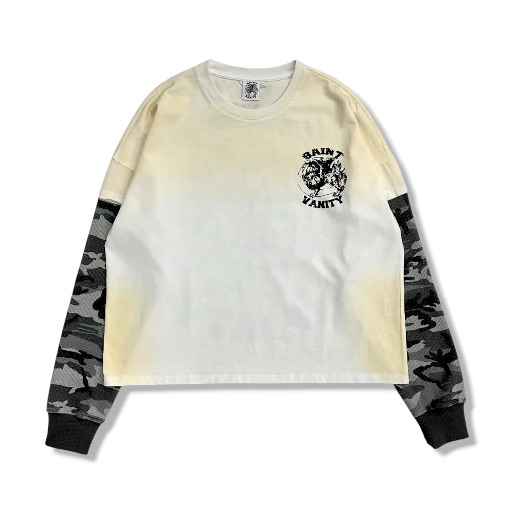 saintvanity gry camo sleeve shirt