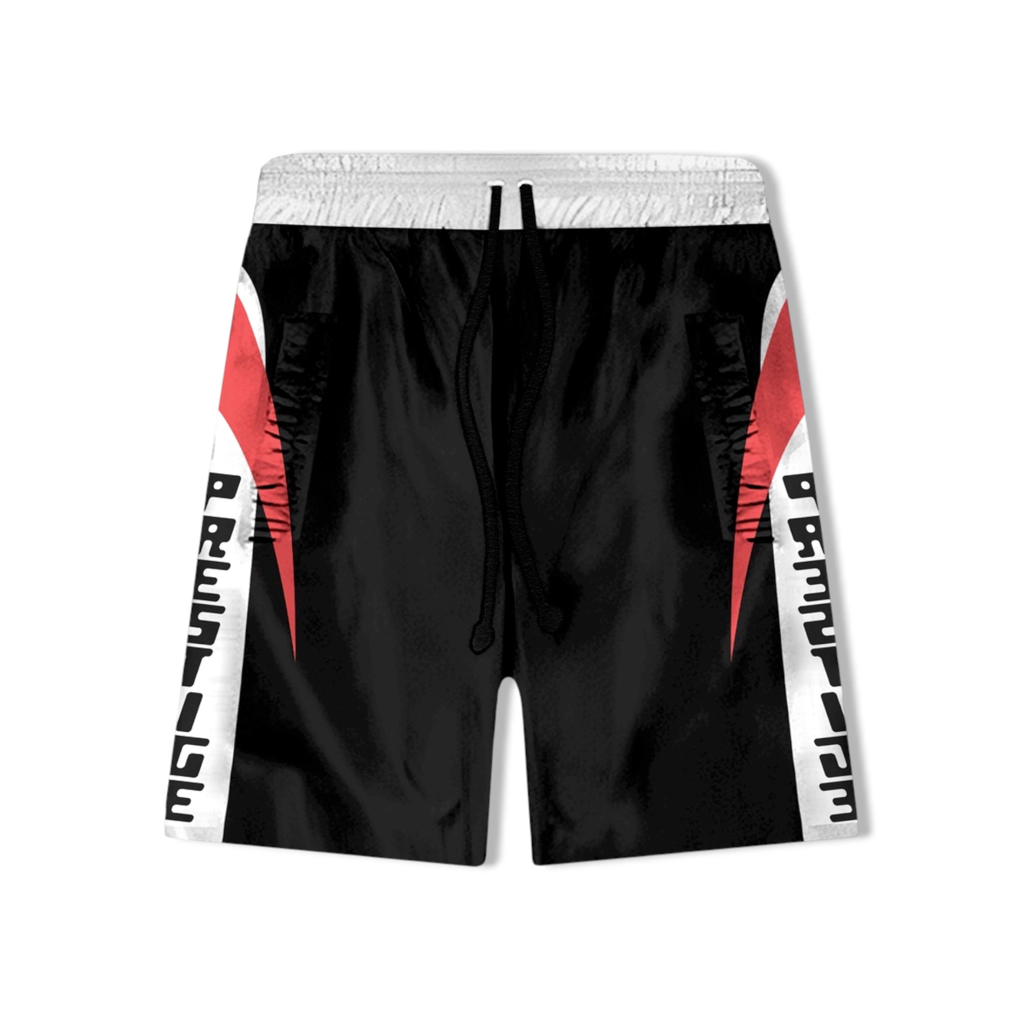 prestige red nylon shorts